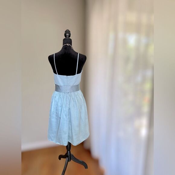 White by Vera Wang Short Strapless Bridesmaid Dress with Belt Mist Size 12 - Picture 6 of 16